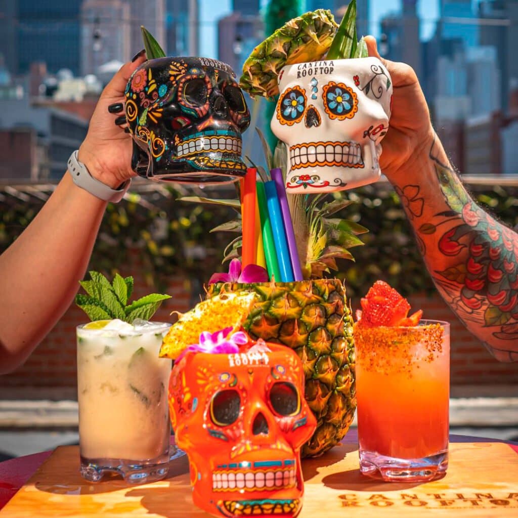 Hand-crafted margaritas on the rooftop