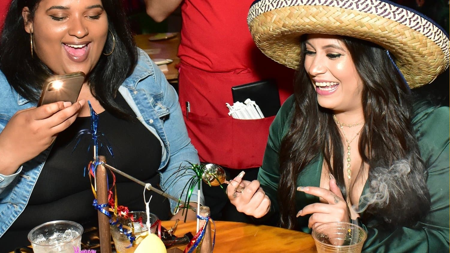 Guests celebrating at the table